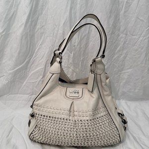Coach Maggie Madison Woven Leather Shoulder Bag